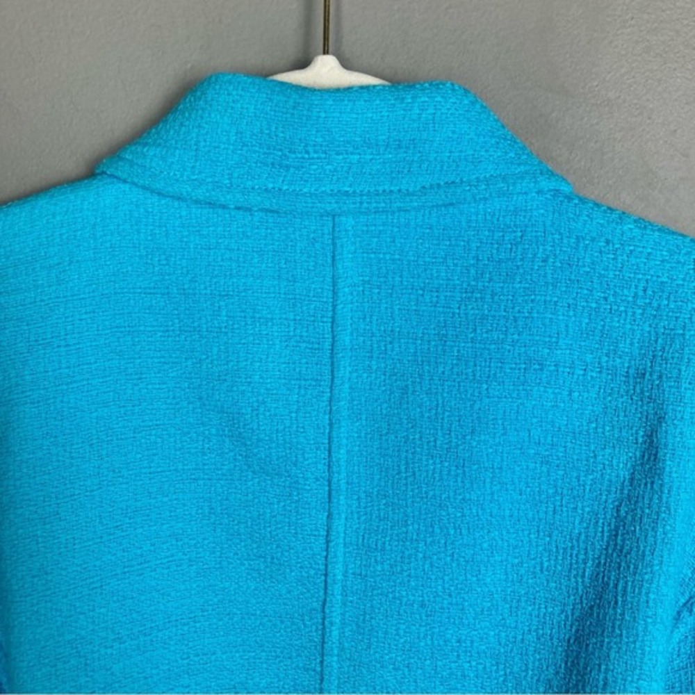 Zara jacket women's small bomber blazer turquoise blue‎ tweed textured NWT - Picture 10 of 14
